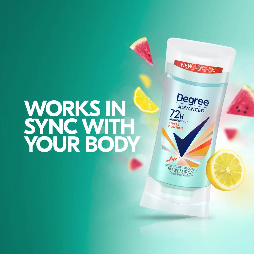 thumbnail video image 2 of Degree Advanced Long Lasting Women's Antiperspirant Deodorant Stick Stress Control, 2.6 oz, 2 of 11