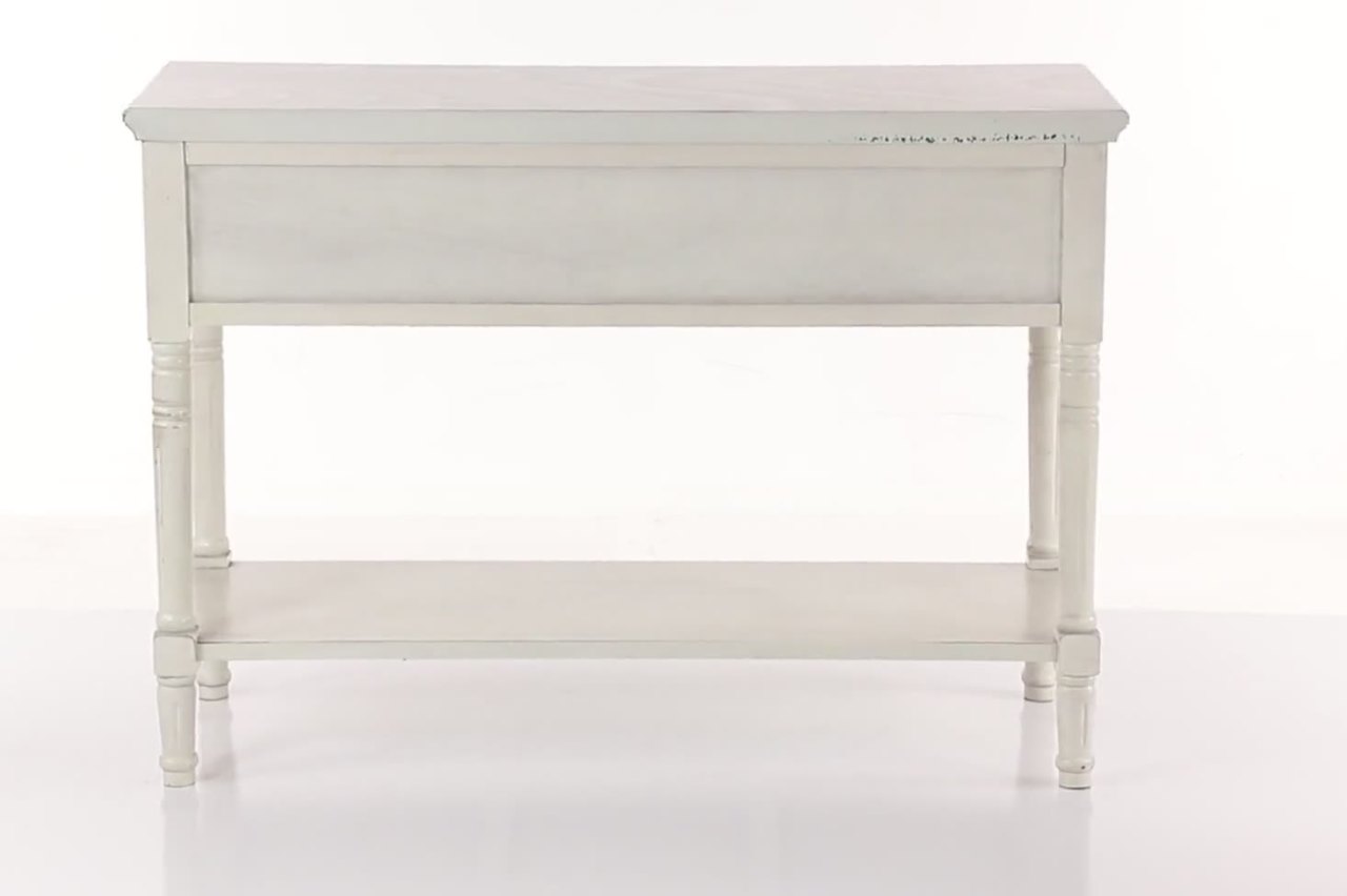 thumbnail video image 2 of DecMode 29" x 40" Cream Wood Traditional Console Table, 2 of 10