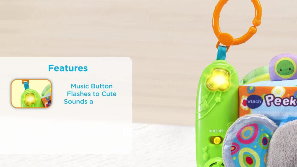 thumbnail video image 2 of VTech Peek and Play Baby Book, Soft, Attachable, Great Gift for Baby, 2 of 13
