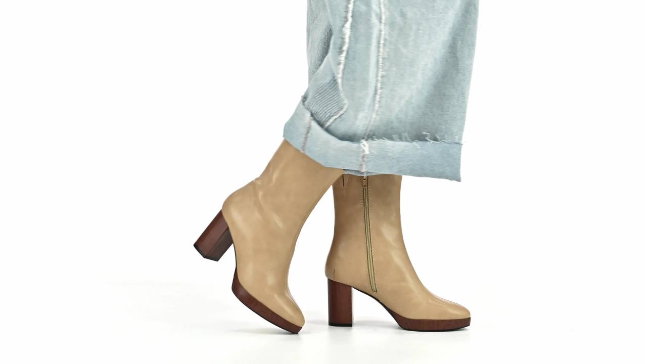 thumbnail video image 2 of Journee Womens Romer Platform Almond Toe Booties, Widths Available, 2 of 10