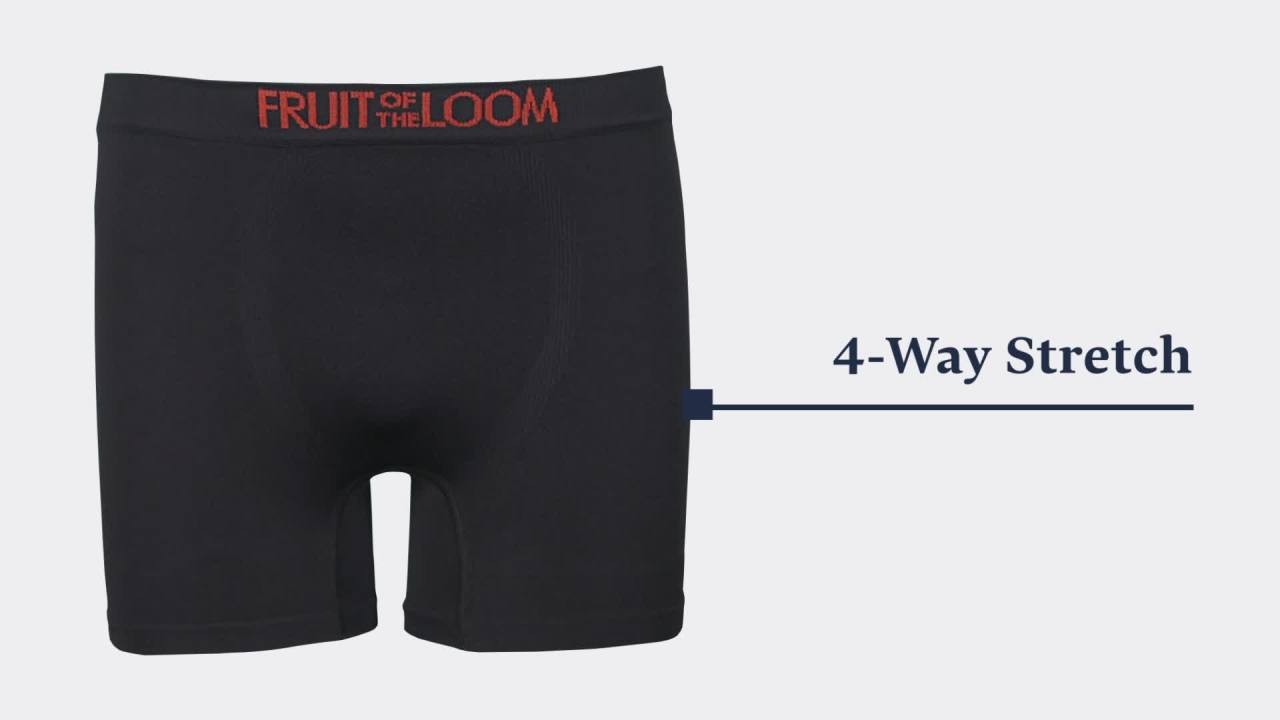 thumbnail video image 2 of Fruit of the Loom Boys' Seamless Comfort Boxer Briefs, 4 Pack, Sizes S-XL, 2 of 6