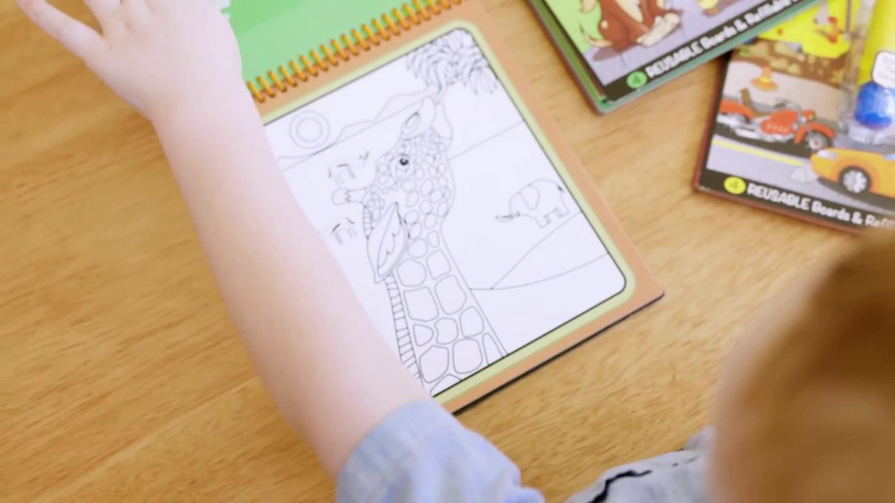 thumbnail video image 2 of Melissa & Doug On the Go Water Wow! Reusable Water-Reveal Activity Pad - Safari - FSC Certified, 2 of 10