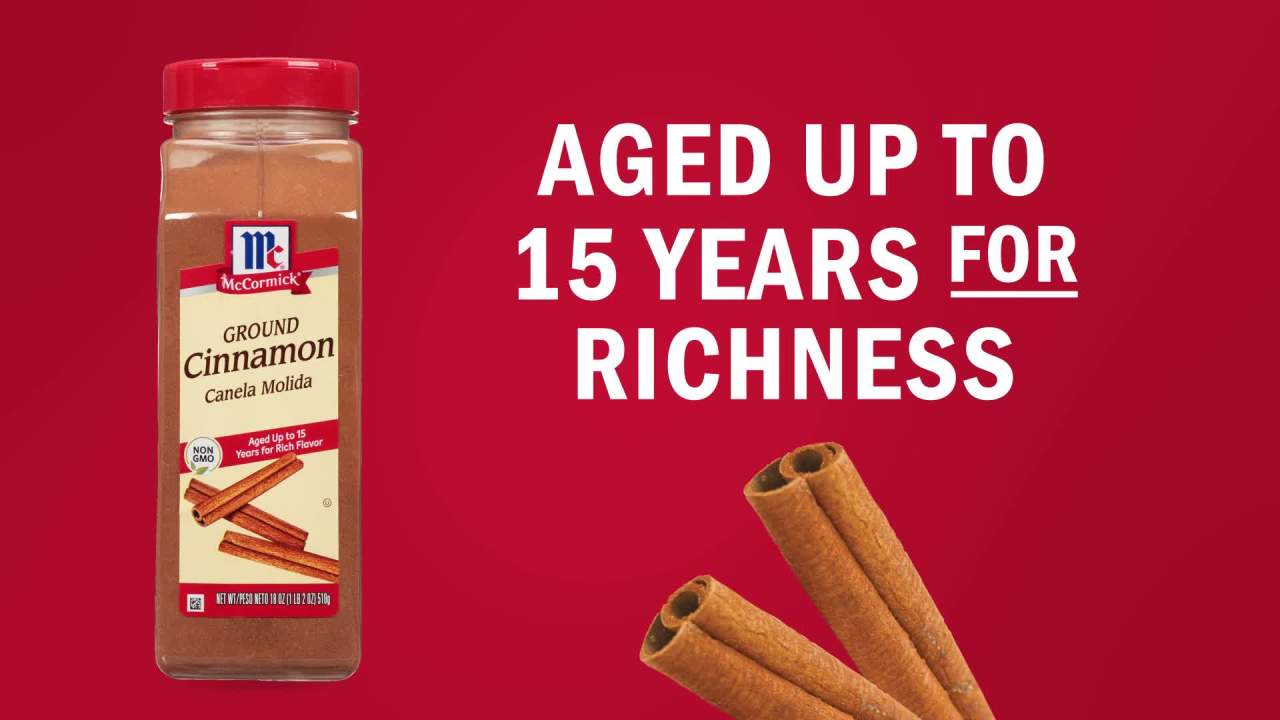 thumbnail video image 2 of McCormick Kosher Ground Cinnamon, 18.0 oz Bottle, 2 of 30