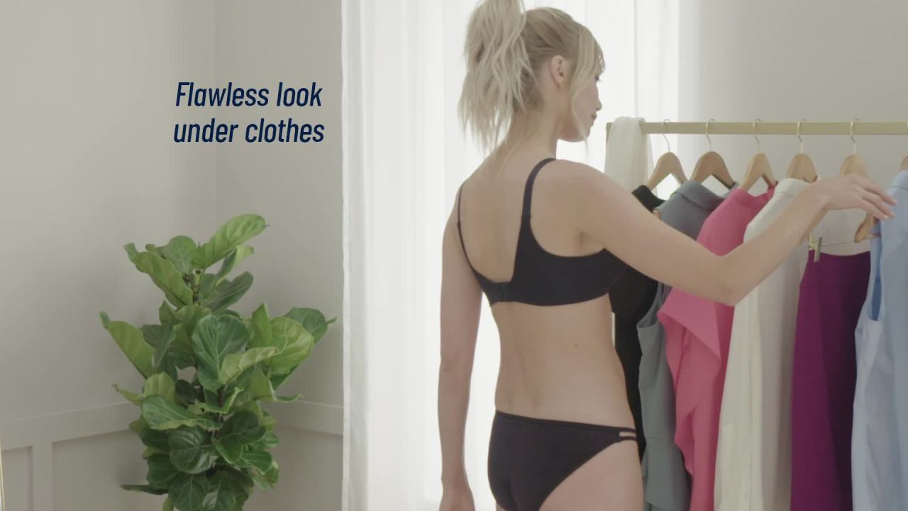 thumbnail video image 2 of Vanity Fair Lingerie Women's Beauty Back Full Coverage Smoothing Wireless Bra, Style 72345, 2 of 5