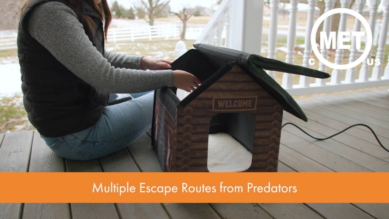 thumbnail video image 2 of K&H Pet Products Outdoor Heated Kitty House Cat Shelter Cottage Design 19 X 22 X 17 Inches, 2 of 9