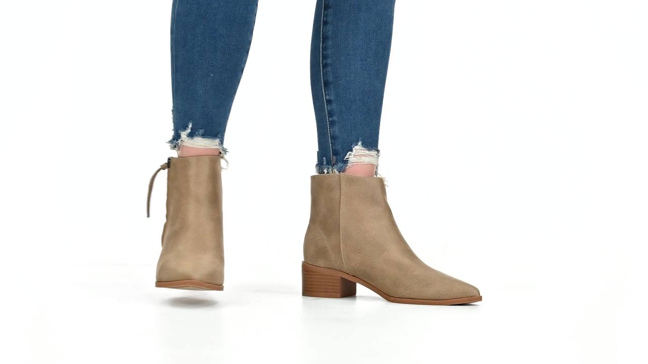 thumbnail video image 2 of Journee Womens Sadiya Inside Zip Stacked Heel Booties, 2 of 10