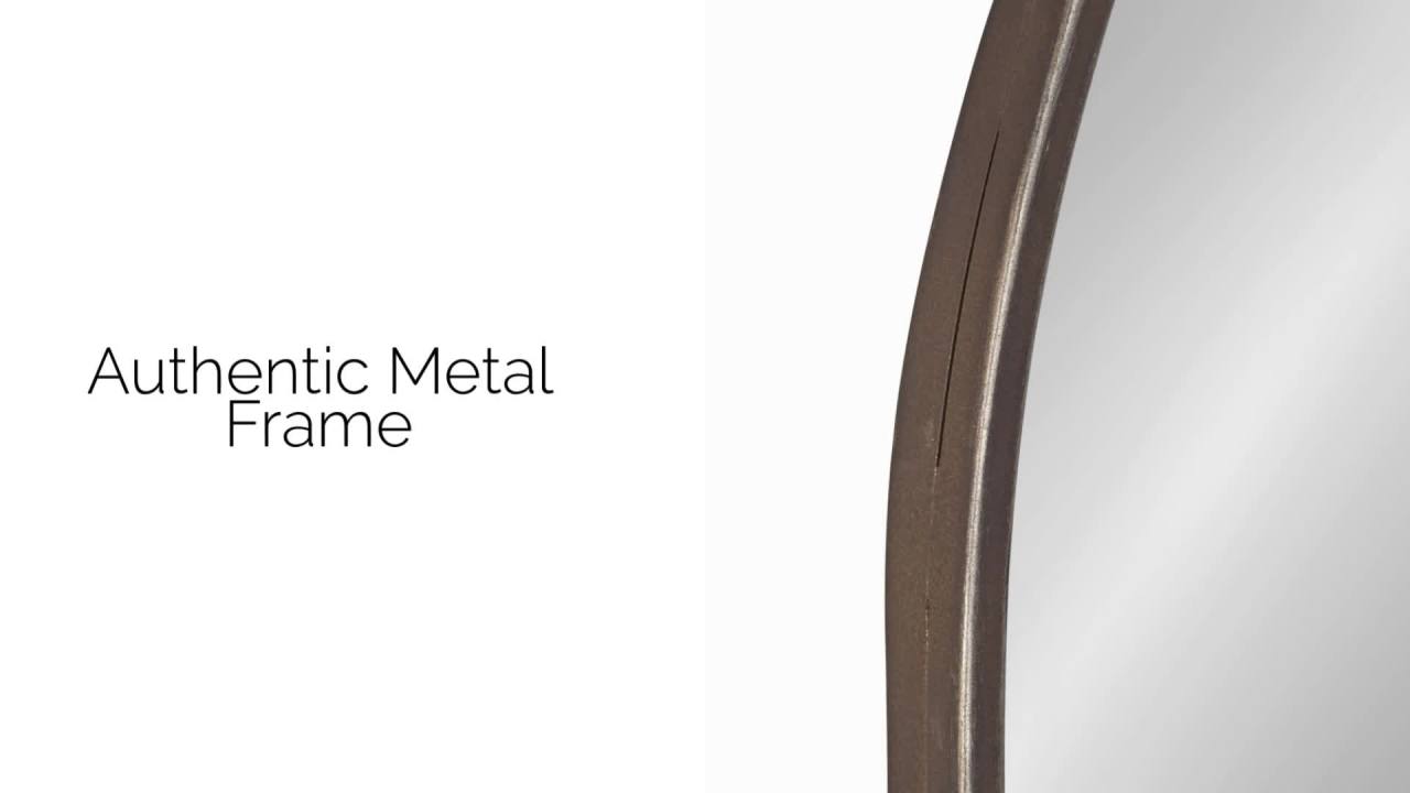 thumbnail video image 2 of Uniek Kate And Laurel Yitro Round Mirror, 28-5/16"H x 23-1/2"W x 1-1/8"D, Bronze, 2 of 8