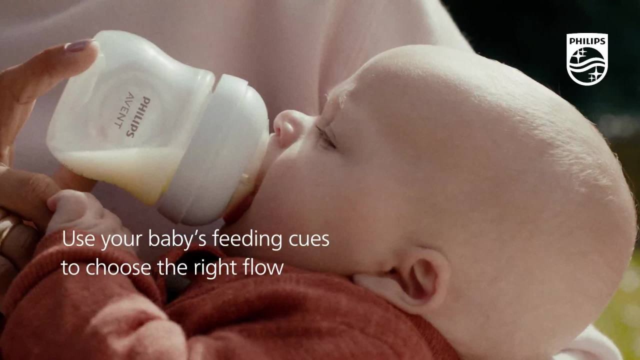 thumbnail video image 3 of (2 pack) Philips Avent Natural Baby Bottles with Natural Response Nipples (Fast Flow, Flow 4), 11oz, 3-Pack, SCY906/93, 3 of 16