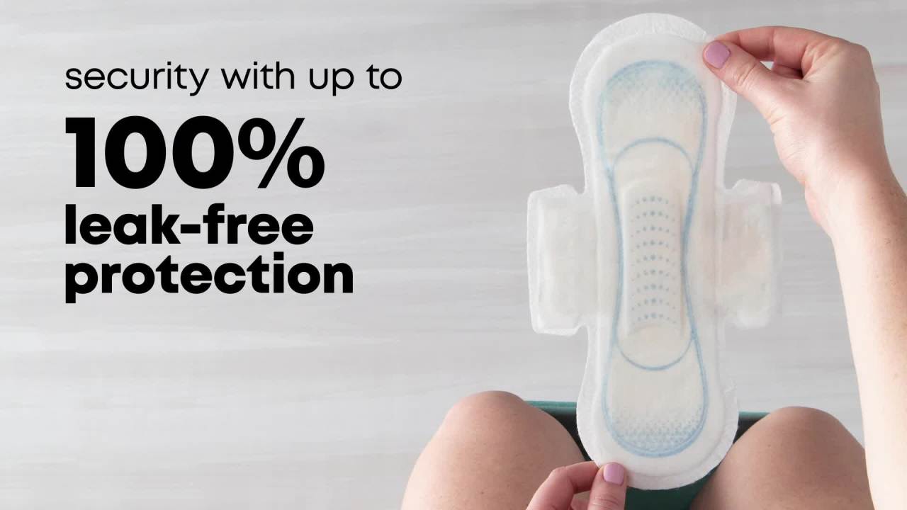 thumbnail video image 2 of U by Kotex Clean & Secure Ultra Thin Pads with Wings, Heavy Absorbency, 32 Count, 2 of 9