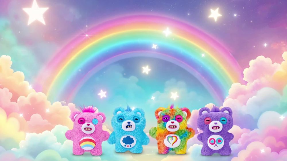 thumbnail video image 2 of Fuggler Care Bears 9 inch (Grumpy Bear), Funny Ugly Monster Stuffed Animal Toy by ZURU, 2 of 12