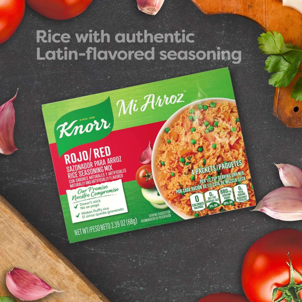 thumbnail video image 2 of Knorr Rojo Red Rice Seasoning Mix, 2.39 oz 4 Count, 2 of 11