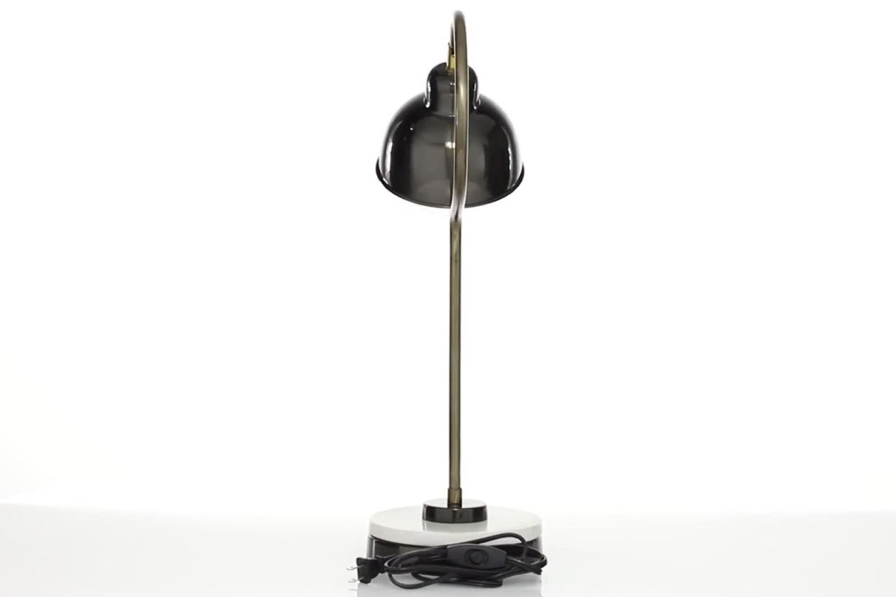 thumbnail video image 2 of DecMode 22" Spotlight Black Desk Lamp with Black Metal Shade, 2 of 10