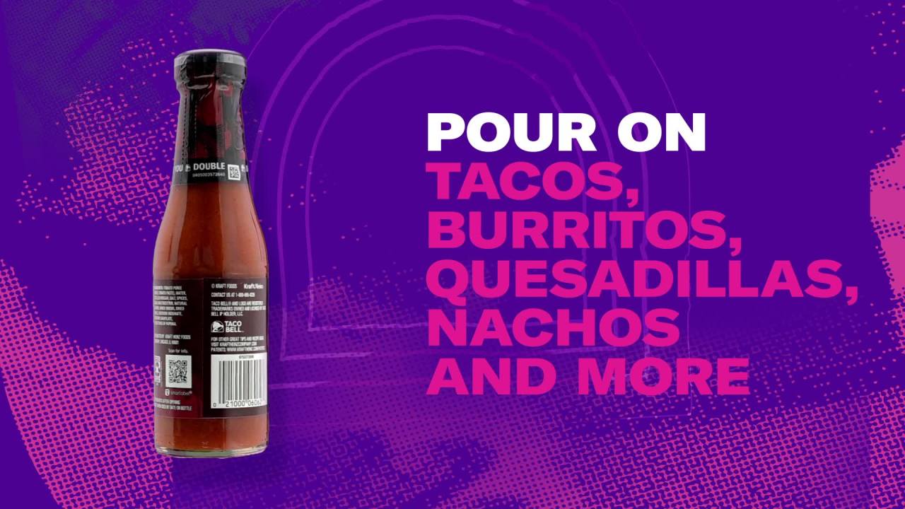 thumbnail video image 2 of Taco Bell Diablo Sauce, 7.5 oz Bottle, 2 of 16