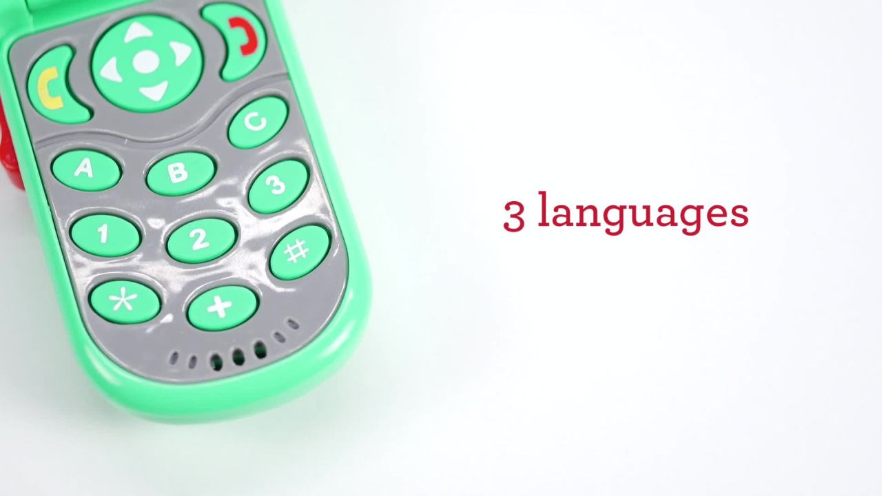 thumbnail video image 3 of Infantino Flip & Peek Fun Learning Phone, Baby Early Development Toy, 3-12 Months, Teal, 3 of 8