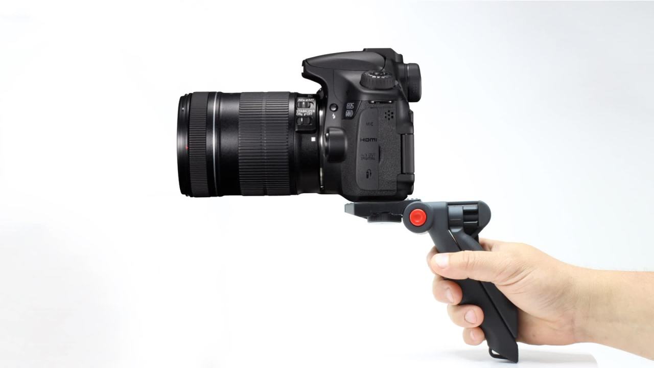 thumbnail video image 2 of Vivitar Pistol Grip Portable Mini Tabletop Tripod for Video Vlog Stream Photography with Slip Resistant Grip, 2 of 12