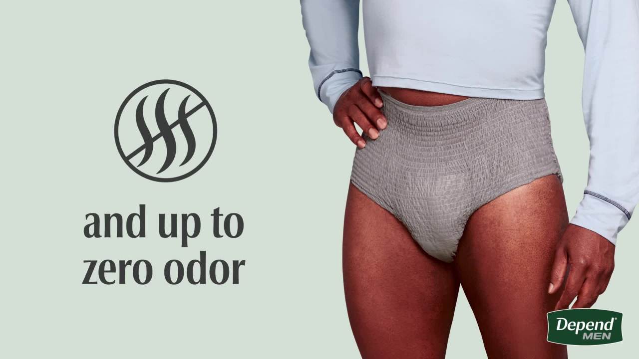 thumbnail video image 3 of Depend Fresh Protection Incontinence Underwear for Men, Adult Diapers, XL, 15 Count, 3 of 12