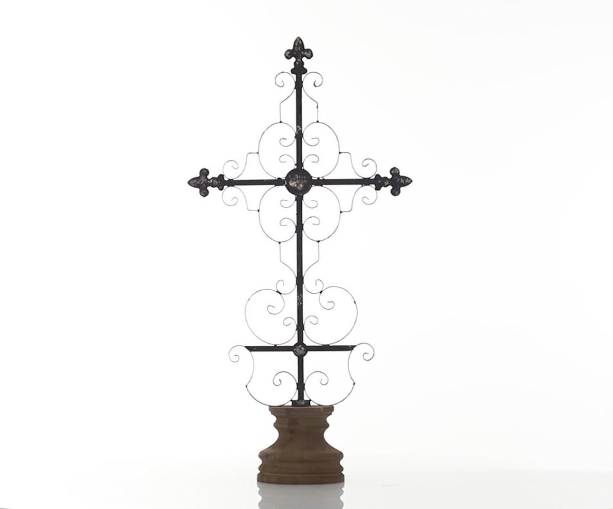 thumbnail video image 2 of DecMode 6"W, 28"H Metal French Country Crosses, Black, 1-Piece, 2 of 9