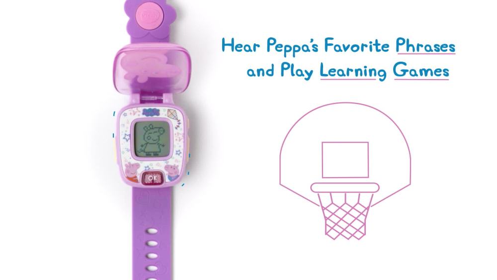 thumbnail video image 2 of VTech, Peppa Pig Learning Watch, Peppa Pig Toys, Kids’ Watch, 2 of 10