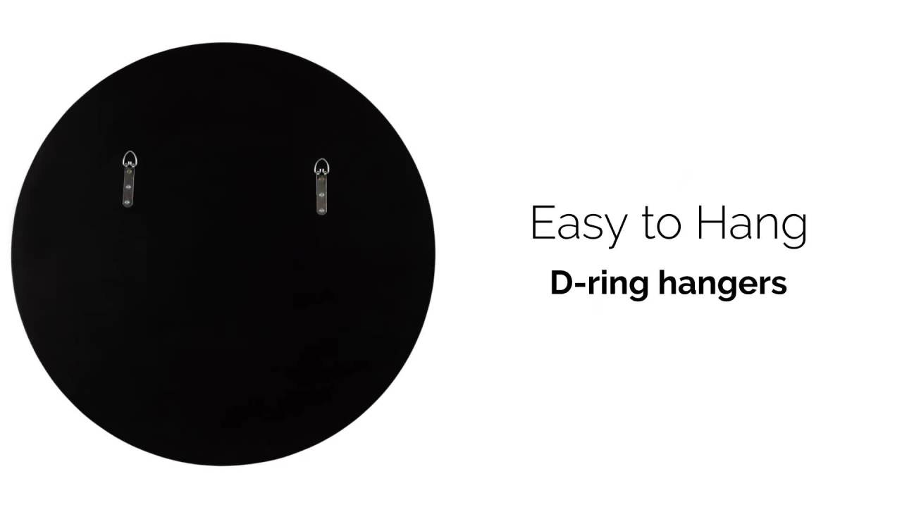 thumbnail video image 2 of Kate and Laurel Sebecka Modern Scalloped Round Mirror, 26 Inch Diameter, Gold, Decorative Circle Wall Mirror with Unique Rippled Edge for Use as Vanity Bathroom Mirror or Bedroom Mirror Accent, 2 of 9