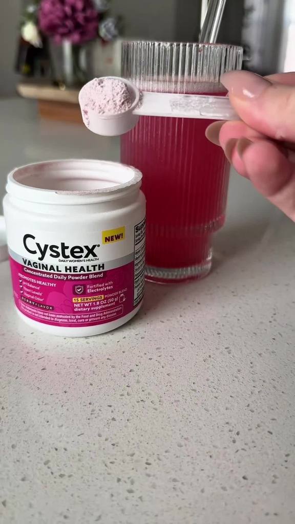 thumbnail video image 2 of Cystex Vaginal Wellness Powder, Berry, 1.8 oz, 2 of 9