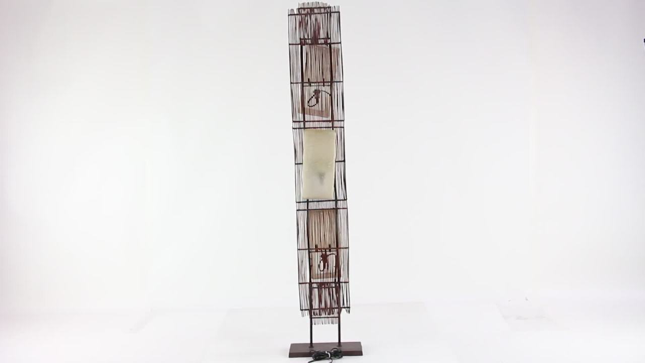 thumbnail video image 2 of DecMode 67" 3 Light Wavy Tribal Brown Floor Lamp with Cream Shell Shade, 2 of 12