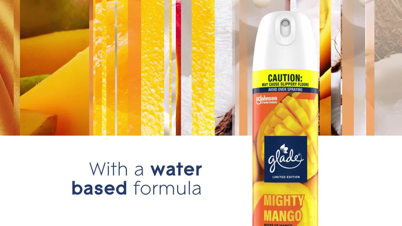 thumbnail video image 2 of Glade Air Freshener Spray - Mighty Mango  Limited Edition Fragrance - 8.3 oz /1ct, 2 of 12