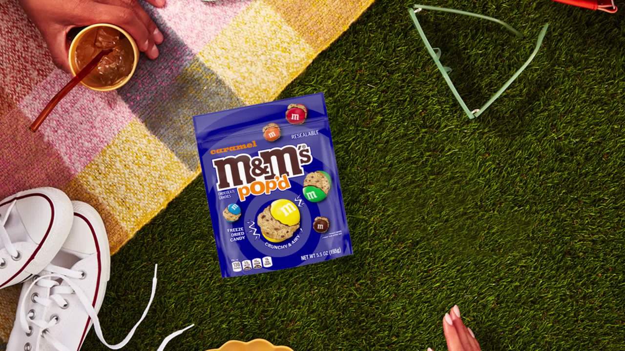 thumbnail video image 2 of (5 pack) M&M's Pop'd Caramel Chocolate Crunchy Candy - 5.5 oz Resealable Bag, 2 of 14