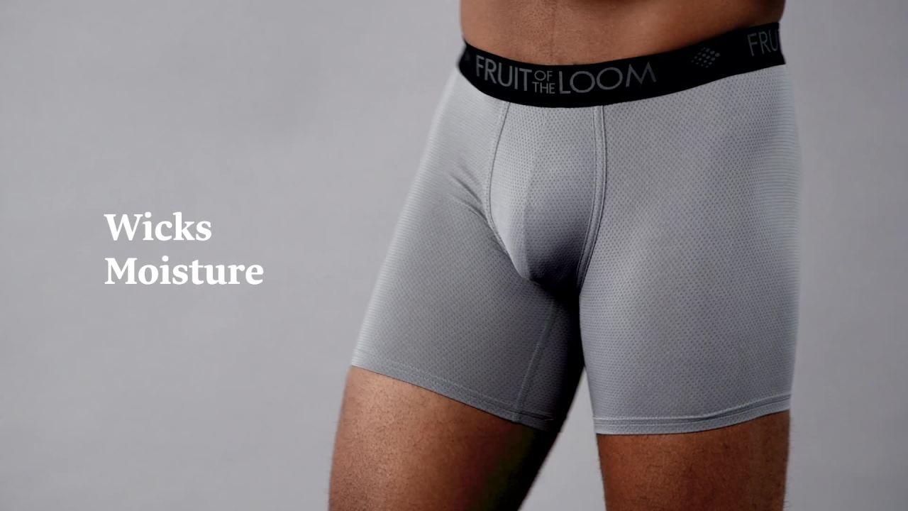 thumbnail video image 2 of Fruit of the Loom Men's Breathable Micro-Mesh Boxer Briefs, 3-Pack, 2 of 10