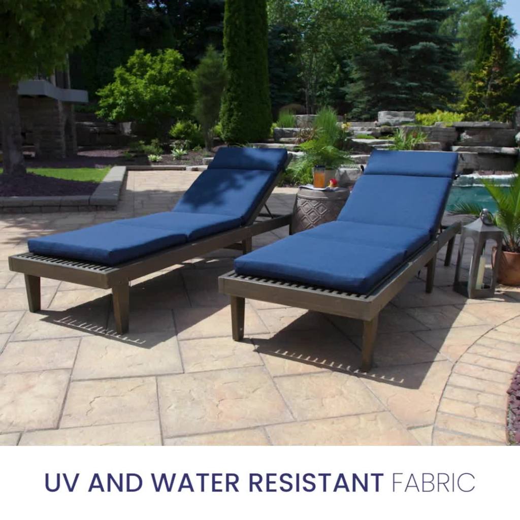 thumbnail video image 2 of ARDEN 4-Pack Outdoor Patio Dining Chair Cushion, 20x44, Rain-Proof Seat Pad, Fade-Resistant Outdoor Cushion Blue Shibori Stripe, 2 of 12