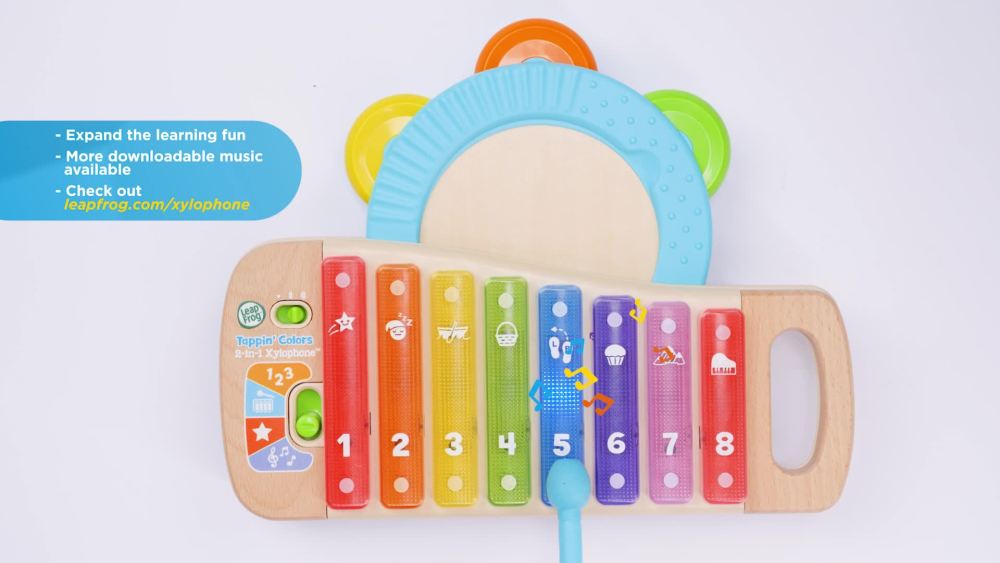 thumbnail video image 2 of LeapFrog® Tappin' Colors 2-in-1 Xylophone™ – FSC 100%, 2 of 9