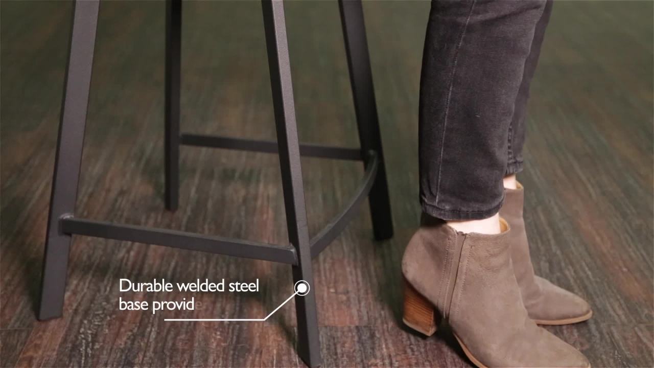 thumbnail video image 2 of Barrel Back 43.3 in. Black Low Back Metal with Gray Linen Upholstered Seat 30 in. Bar Height Stool (Set of 2), 2 of 20