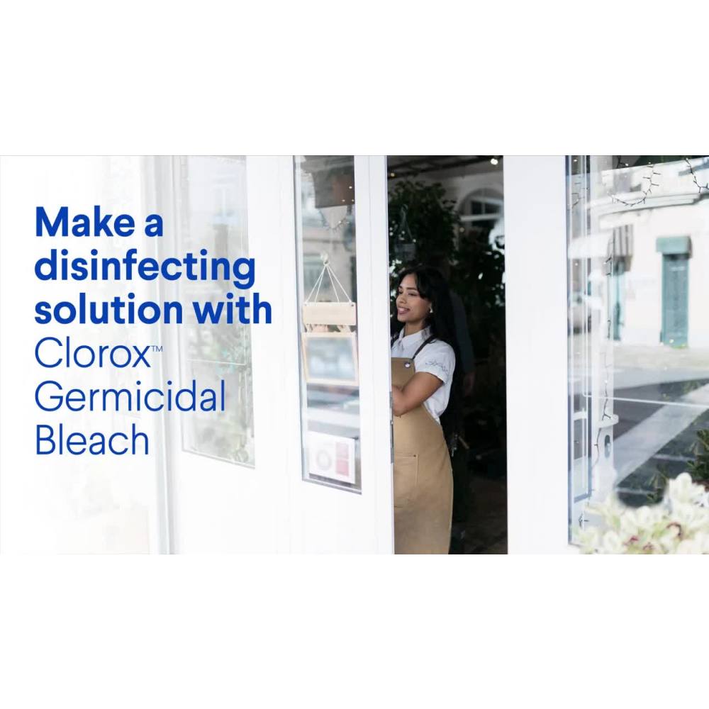 thumbnail video image 2 of Clorox Germicidal Bleach Cleaner, Regular Scent, 121 fl oz, 2 of 8