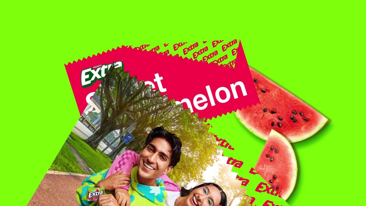 thumbnail video image 2 of Extra Sweet Watermelon Back To School Sugar Free Chewing Gum - 35 Stick Pack, 2 of 10