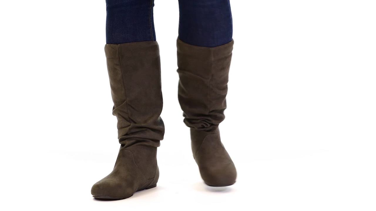 thumbnail video image 2 of Journee Womens Rebecca-02 Round Toe Riding Boots, 2 of 10