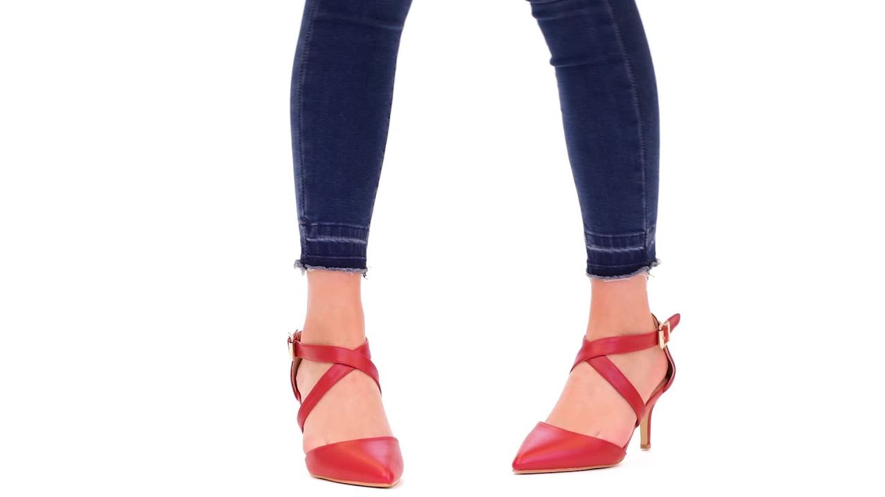 thumbnail video image 2 of Journee Womens Riva Pointed Toe Mid Heel Pumps, Widths Available, 2 of 10