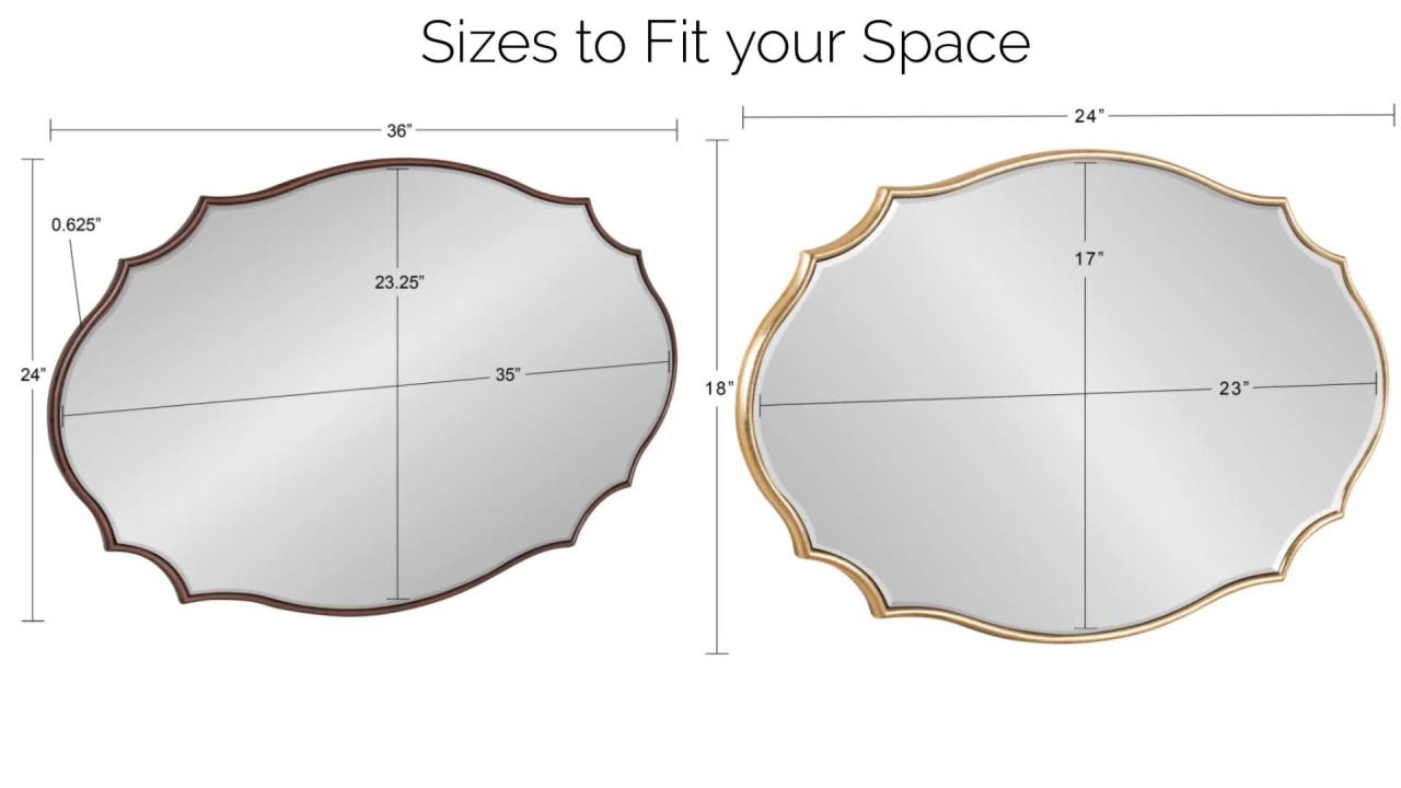 thumbnail video image 2 of Kate and Laurel Leanna Glam Oval Mirror, 24 x 36, White, Modern Scalloped Mirror for Wall, 2 of 8