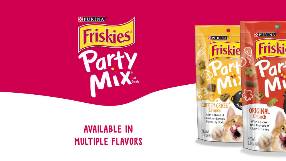 Friskies Cat Treats, Party Mix Meow Luau Crunch (10) 2.1 oz. Pouches
