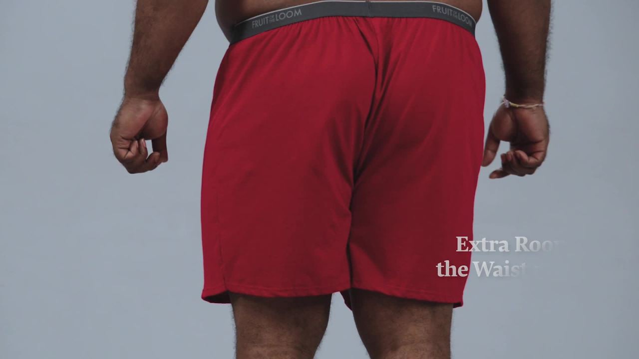 thumbnail video image 2 of Fruit of the Loom Big Men's Knit Boxers, 3-Pack, 2 of 11