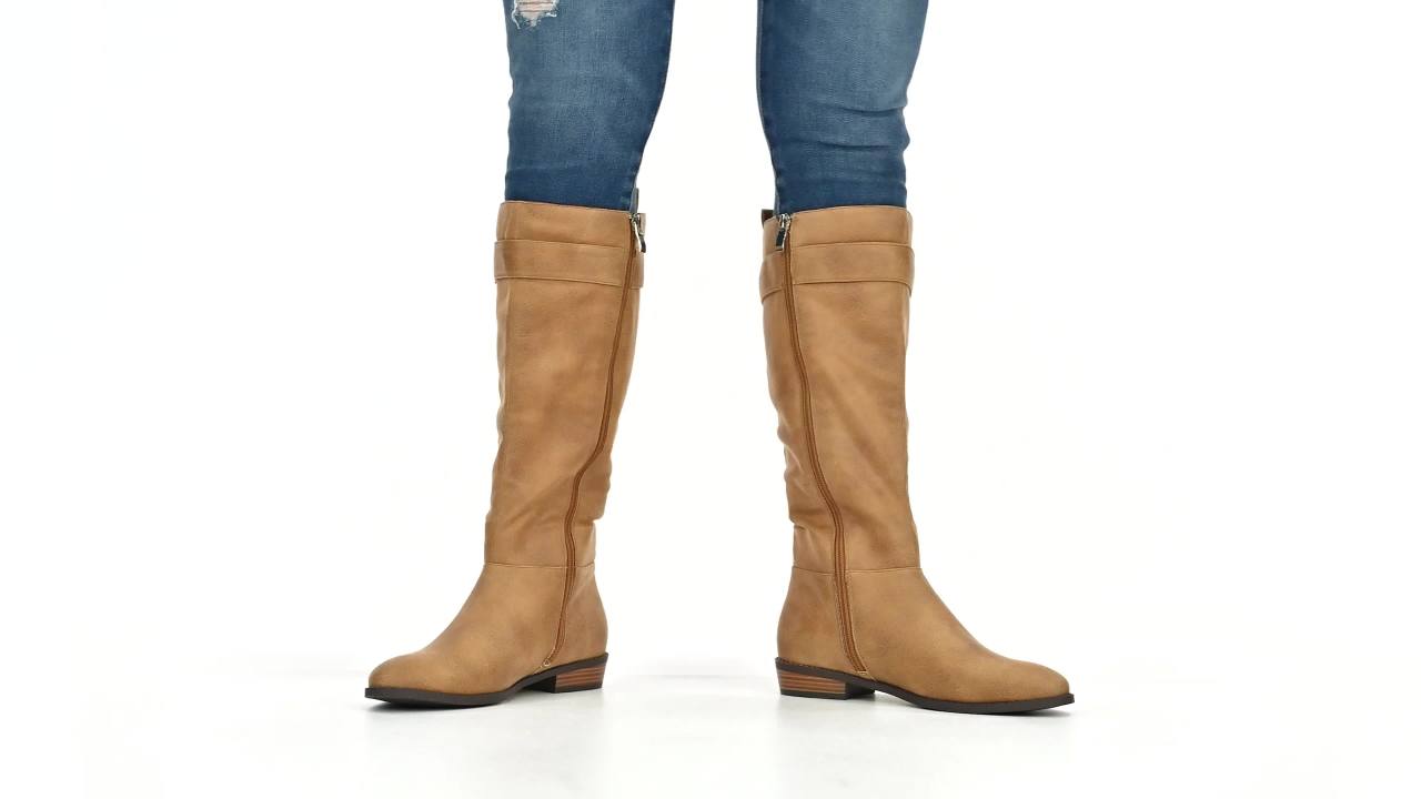 thumbnail video image 2 of Journee Womens Lelanni Stacked Heel Knee High Boots, 2 of 10