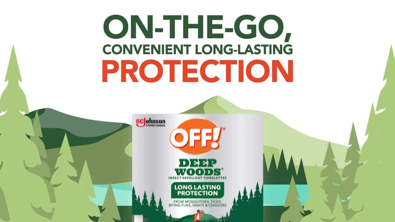 thumbnail video image 2 of OFF! Deep Woods Insect Repellent Towelettes, Mosquito Repellent Wipes, 1 Pack, 12 Count, 2 of 16