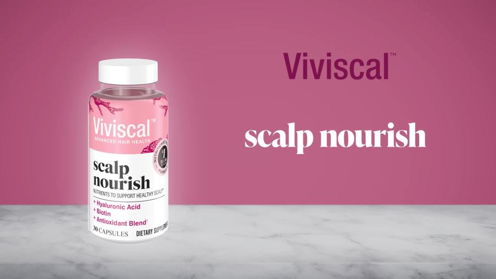 thumbnail video image 2 of Viviscal Scalp Nourish Supplements, Supports Healthy Scalp and Hair Follicles, 30 Count, 2 of 9