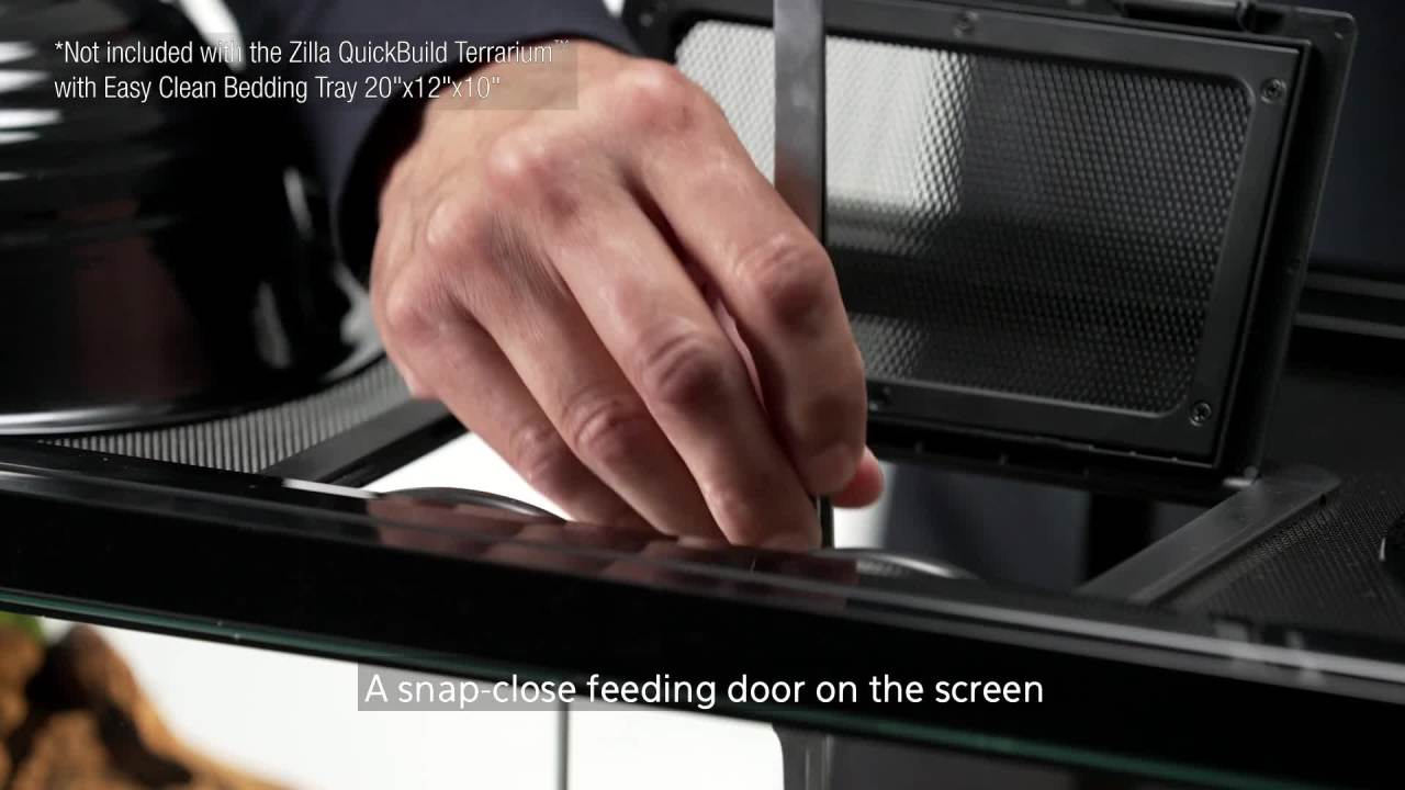 thumbnail video image 2 of Zilla QuickBuild Glass Terrarium, Amphibian, Reptile, Snake, Arachnid Habitat, 30”x12”x12”, 2 of 9