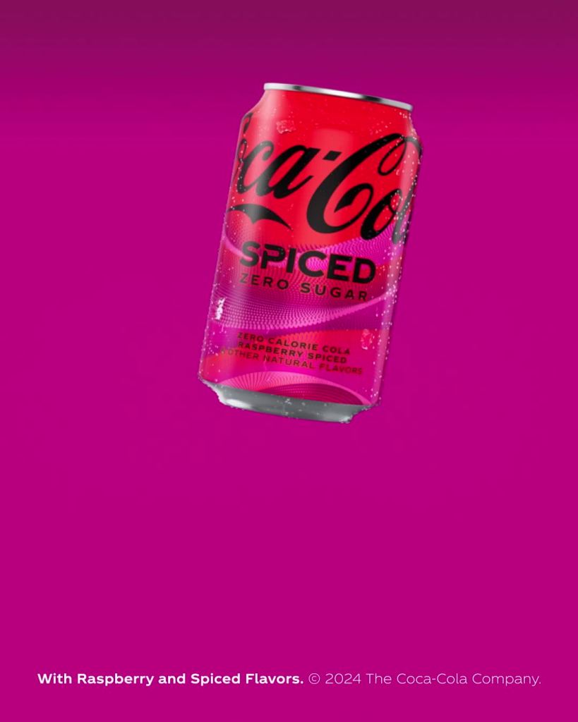 thumbnail video image 2 of Coca-Cola® Zero Sugar Spiced Raspberry Spiced Coke, Natural Flavor​, 12 fl oz, 12 Pack, 2 of 15