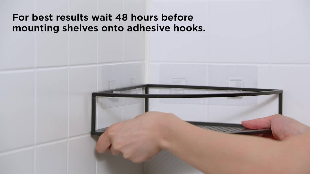 thumbnail video image 2 of Umbra Cubiko Corner Shower Bins Set of 2 Black, 2 of 4