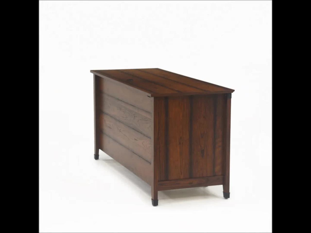 thumbnail video image 2 of Sauder Carson Forge Computer Desk, Washington Cherry Finish, 2 of 13