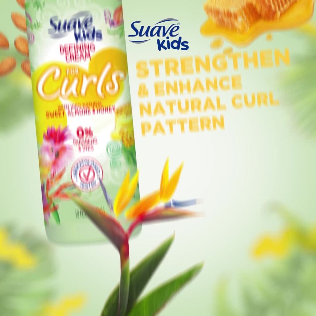 thumbnail video image 2 of Suave Kids Naturals Curl Conditioner, Sweet Almond & Honey, 16.5 oz, 2 of 8