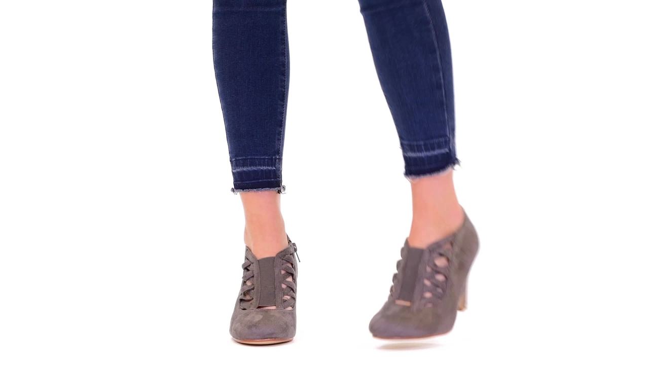 thumbnail video image 2 of Journee Womens Piper Inside Zip Block Heel Booties, Widths Available, 2 of 10