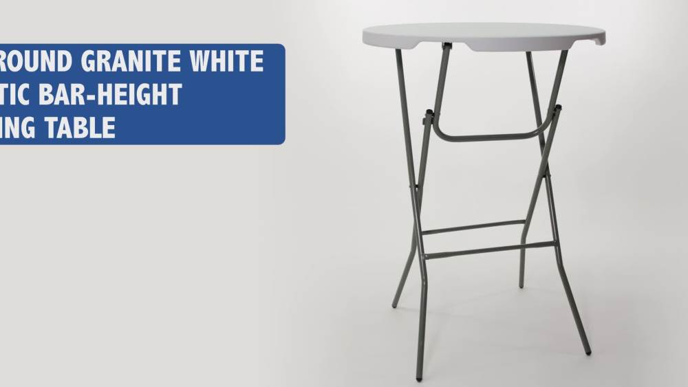Flash Furniture 2.63Foot Round Granite White Plastic Bar Height