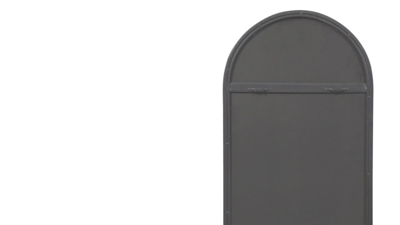 thumbnail video image 2 of Kate and Laurel Valenti Metal Frame Arch Full-length Wall Mirror, Gold, 16x48, 2 of 5