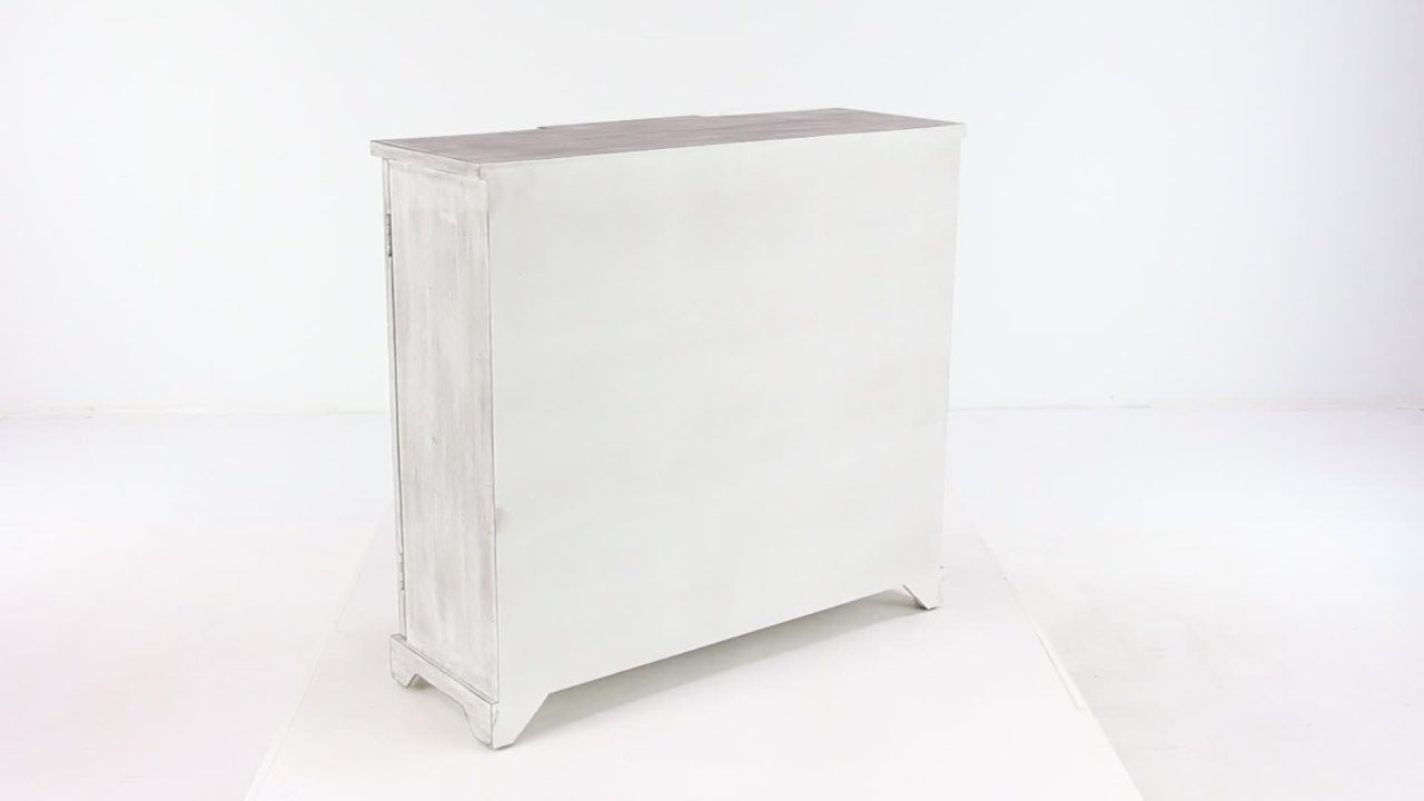 thumbnail video image 2 of DecMode 36" x 33" White Wood 3 Drawers and 6 Shelves Cabinet, 1-Piece, 2 of 17